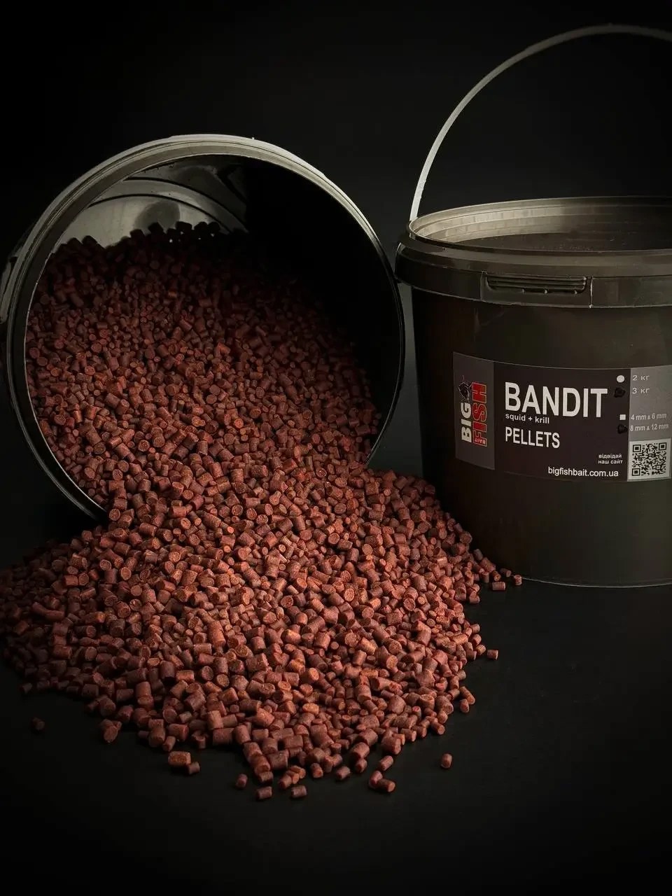 Пелетс Big fish Bandit Squid Krill Premium Pellets мікс 4-6мм відро 2,5 кг