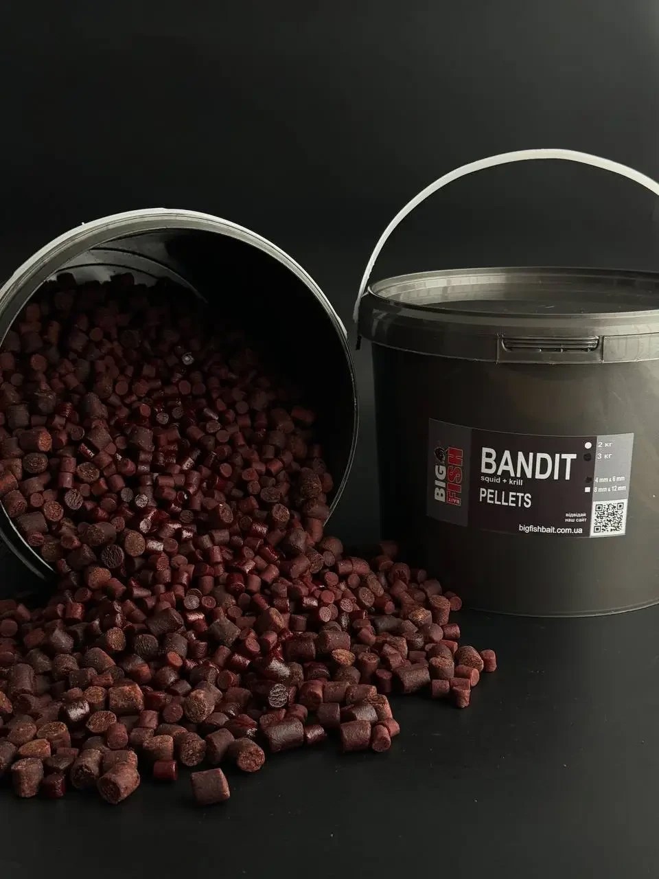 Пелетс Big fish Bandit Squid Krill Premium Pellets мікс 8-12мм відро 2,5 кг