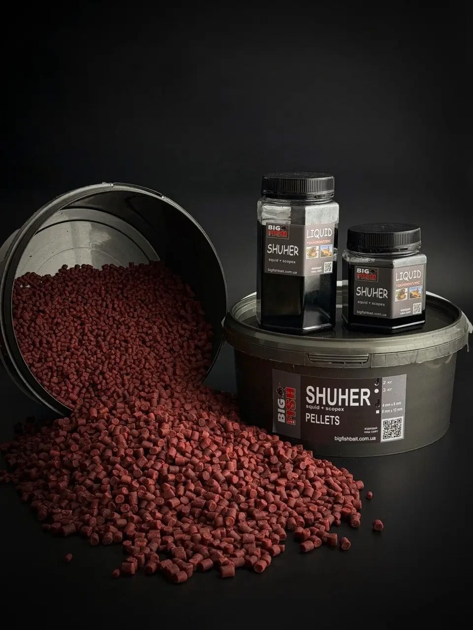 Пелетс Big fish Shuher Squid Scopex Premium Pellets мікс 4-6мм відро 1,5 кг