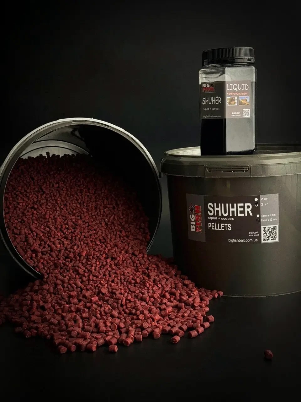 Пелетс Big fish Shuher Squid Scopex Premium Pellets мікс 4-6мм відро 2,5 кг