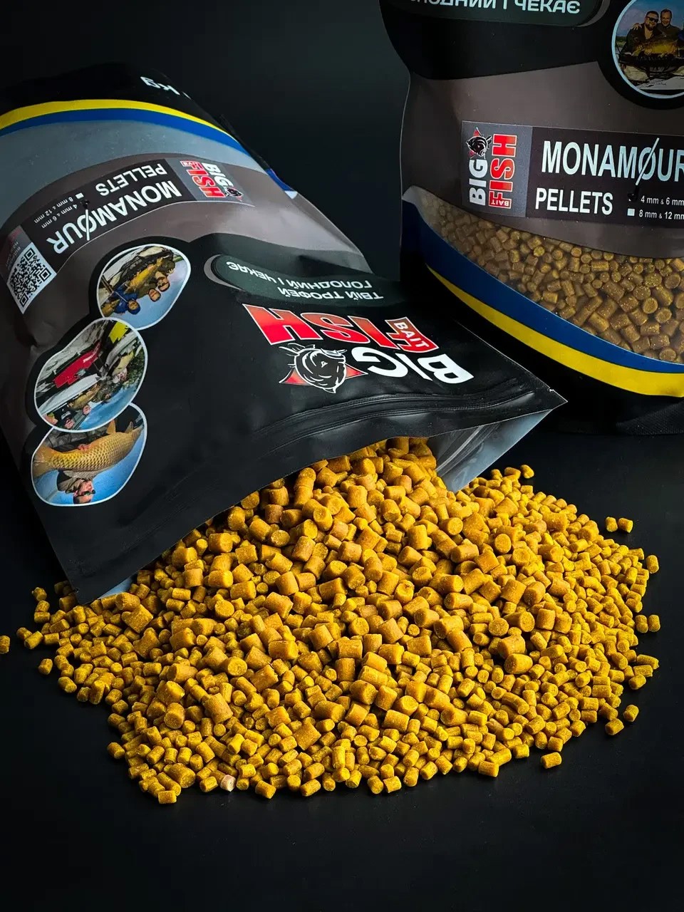 ПелетсBig fish monAmur фірмовий солодкий аромат Premium Pellets мікс 4-6мм