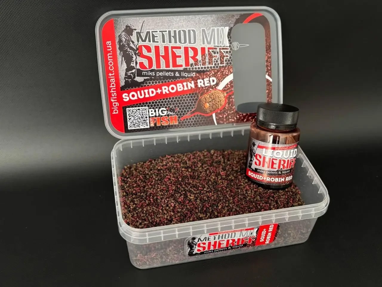 Метод мікс + ліквід Big fish SHERIFF squid Robin Red 400 гр