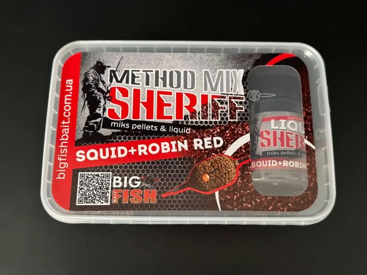 Метод мікс + ліквід Big fish SHERIFF squid Robin Red 400 гр
