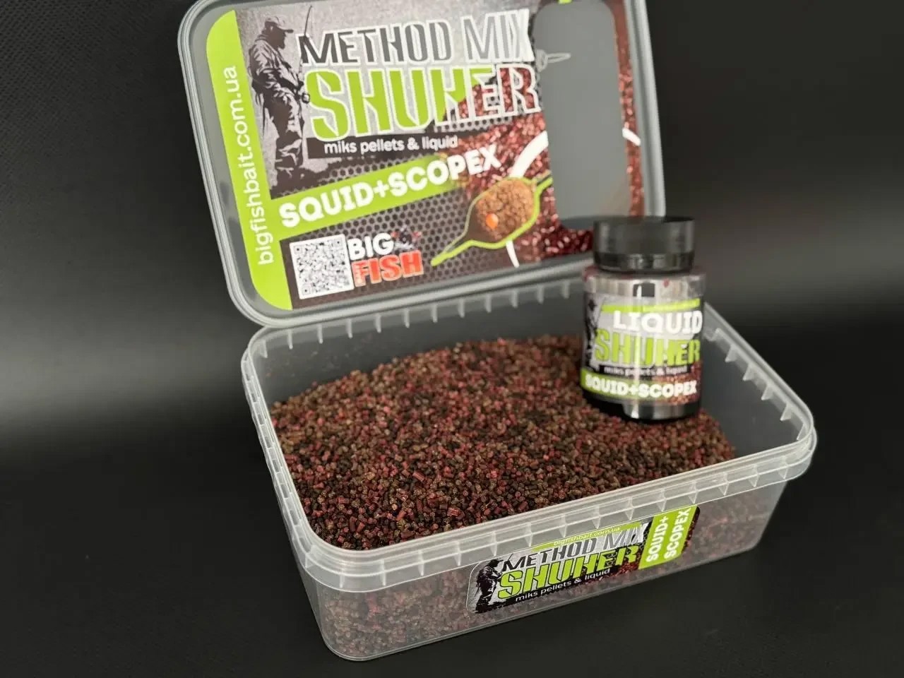 Метод мікс + ліквід Big fish SHUHER squid scopex 400 гр