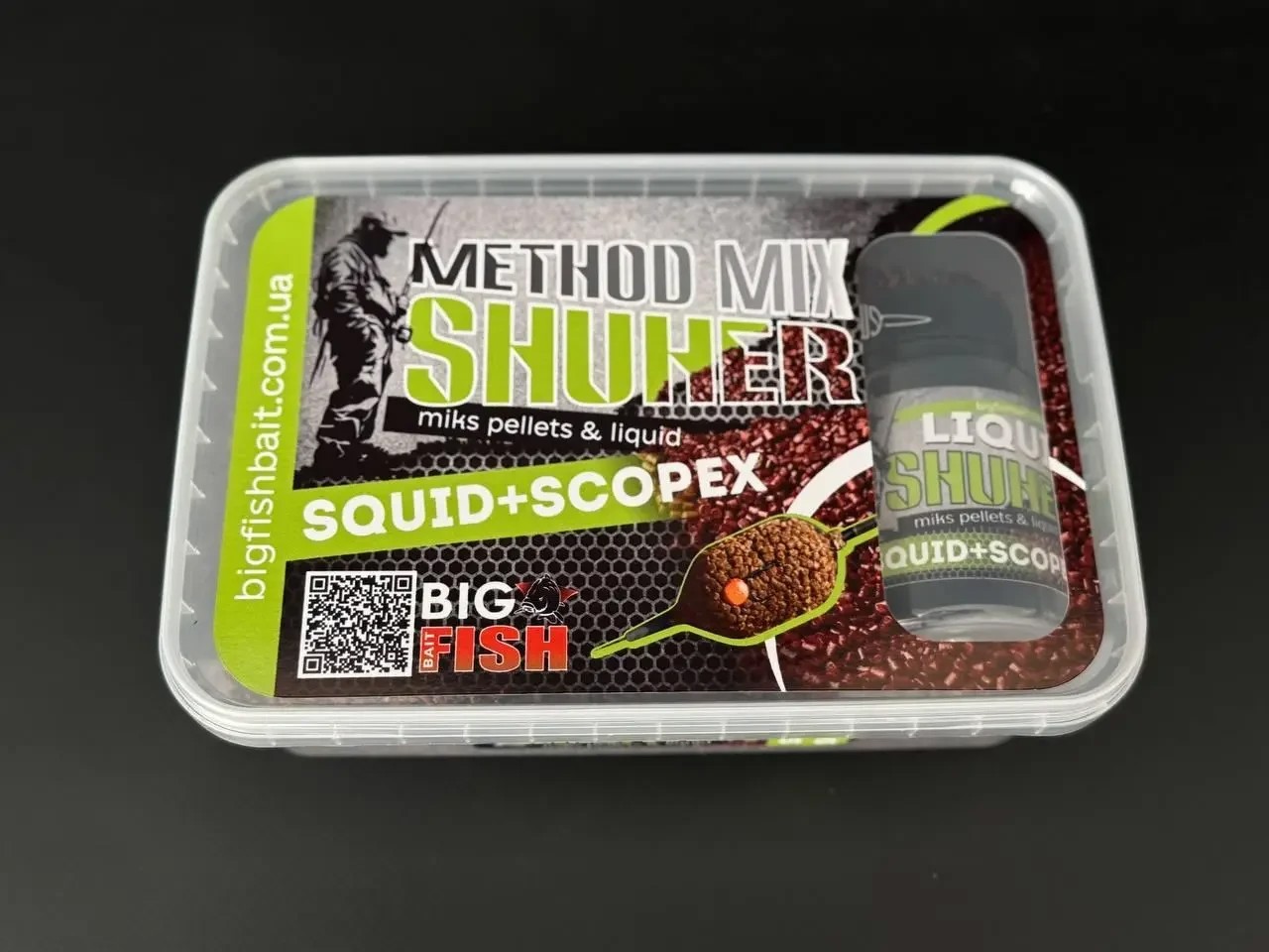 Метод мікс + ліквід Big fish SHUHER squid scopex 400 гр