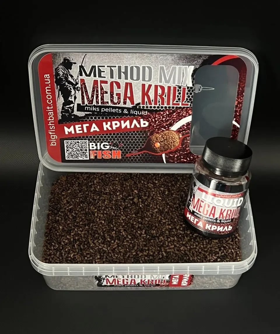 Метод мікс + ліквід Big fish mega Krill мега криль 400 гр