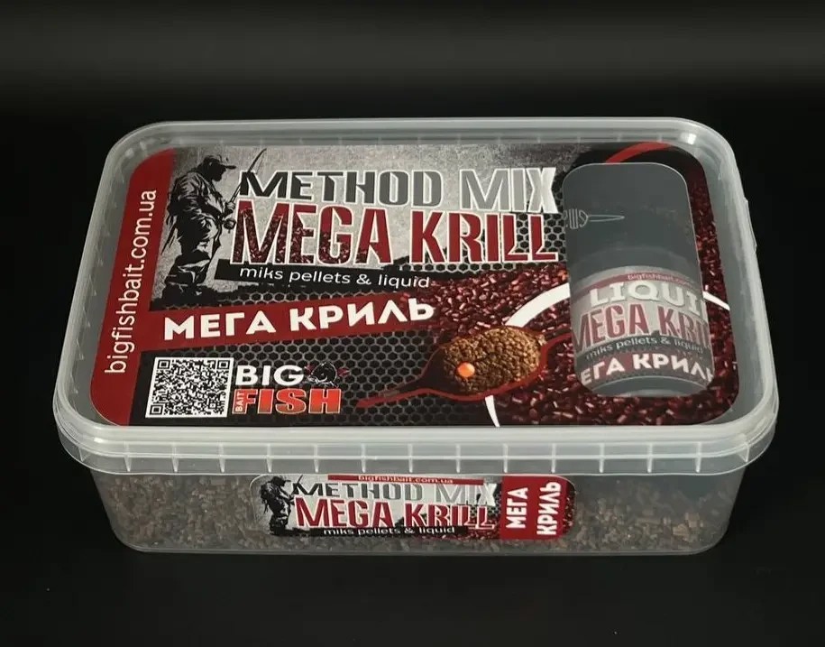 Метод мікс + ліквід Big fish mega Krill мега криль 400 гр