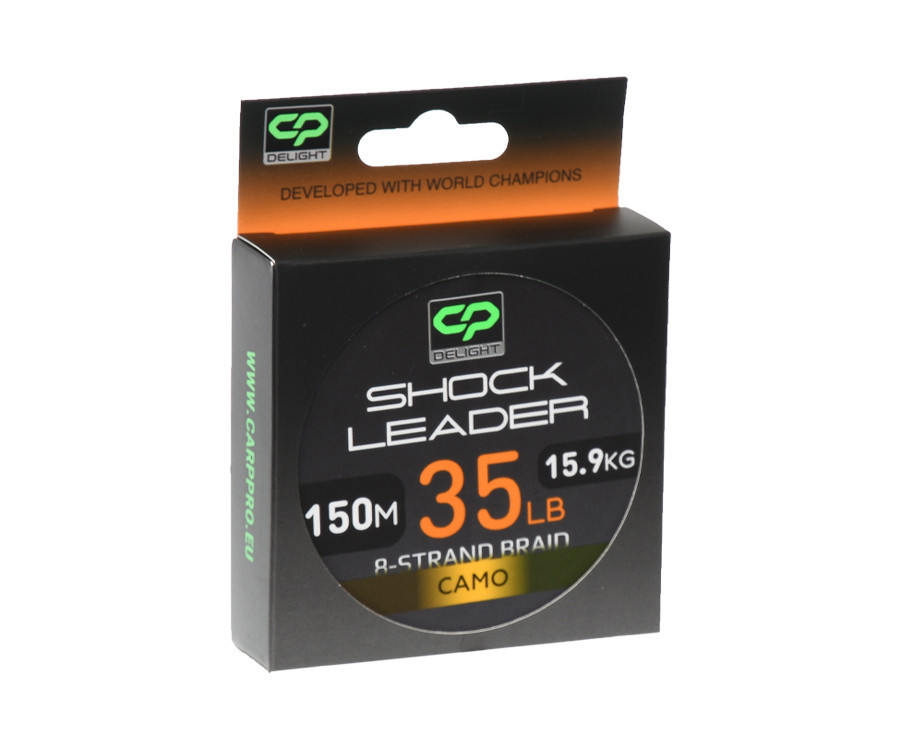 Шок-лідер Carp Pro Delight Shock Leader Х8 Camo 150м 35lb
