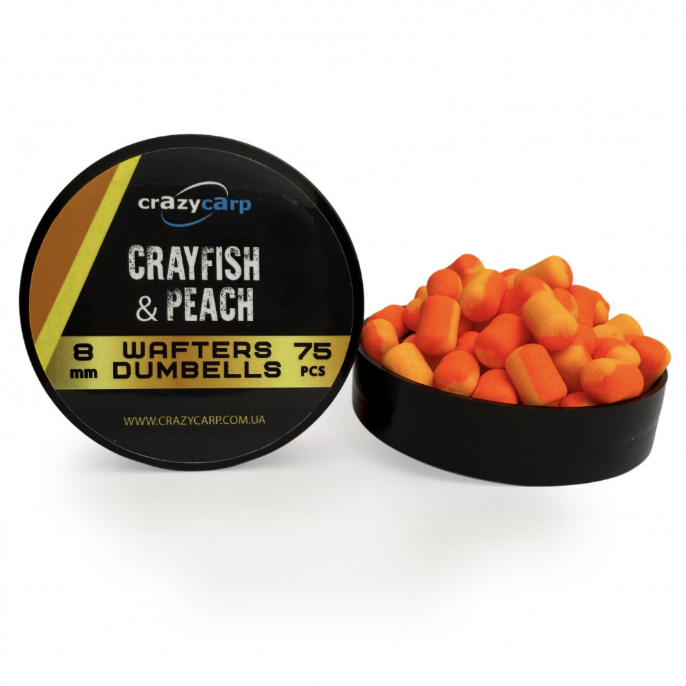 Бойли Crazy Carp Wafters Dumbbells Crayfish & Peach ( рак та персик) 8х10 mm