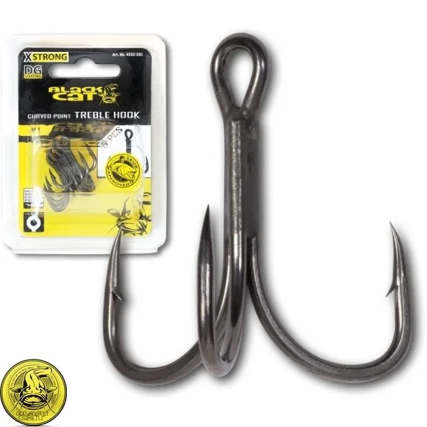 Гачки на сома Black Cat Curved Point Treble Hook DG Size 1