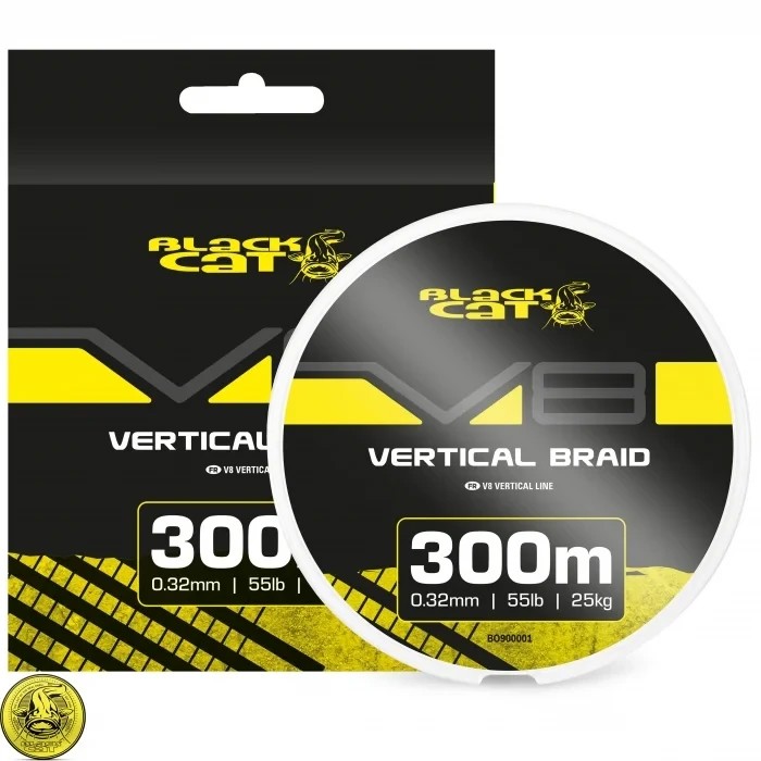 Шнур сомовий Black Cat V8-Line 0.41mm 81lb / 37kg