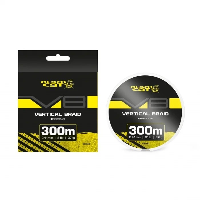 Шнур сомовий Black Cat V8-Line 0.41mm 81lb / 37kg