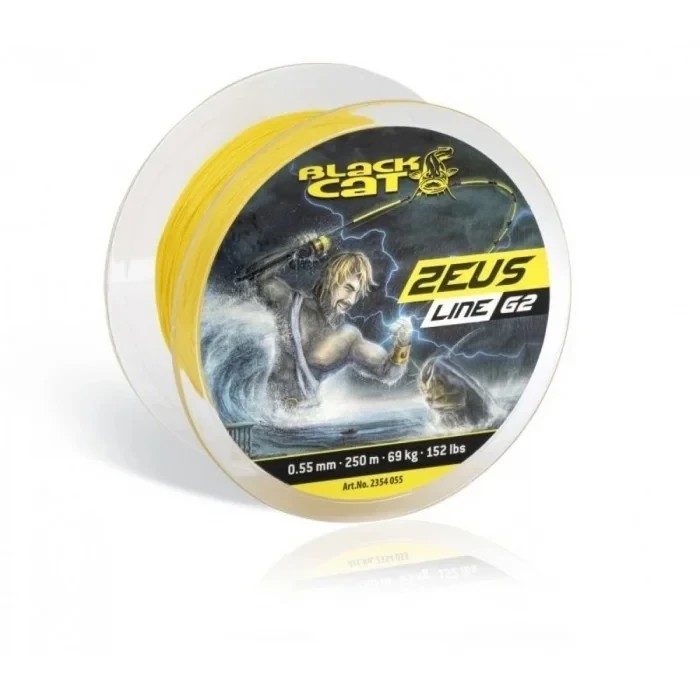 Шнур сомовий Black Cat Zeus Line G2 Yellow 0.38mm 250M 37kg