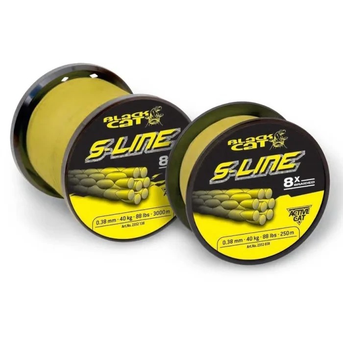 Шнур сомовий Black Cat S-Line Yellow 0.42mm 45kg  180 м