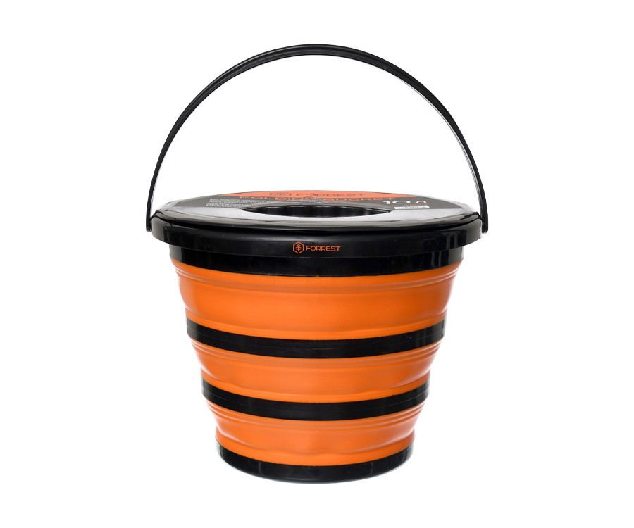 Відро силіконове Forrest Folding Bucket Orange with cover 10л