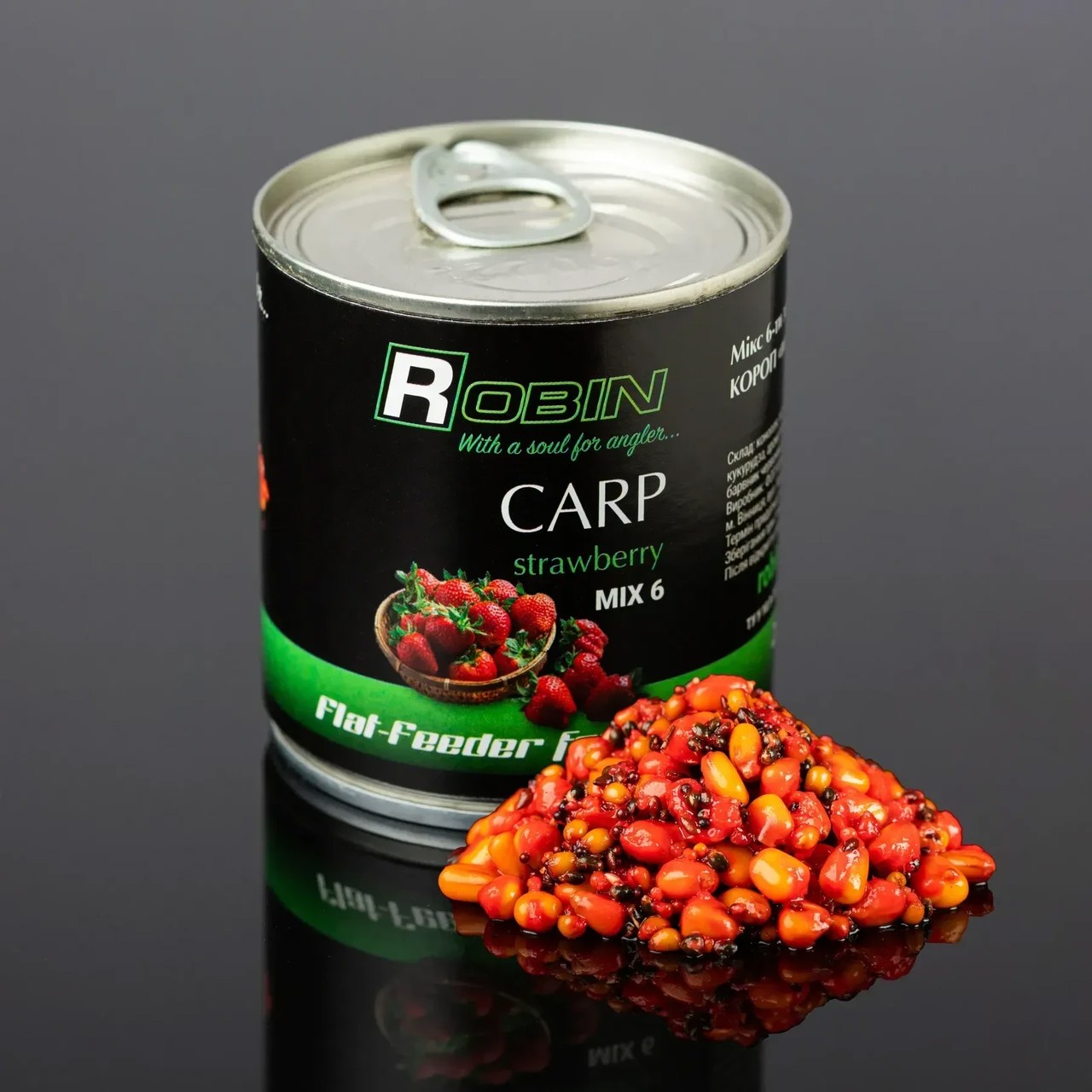 Мікс зерен ROBIN MIX-6 "Короп Полуниця" 200 ml. ж/б