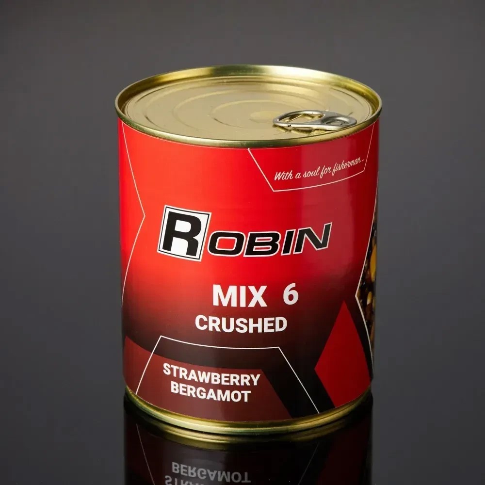 "MIX-6" зерен подрібнений Полуниця Бергамот ROBIN 900 мл ж/б