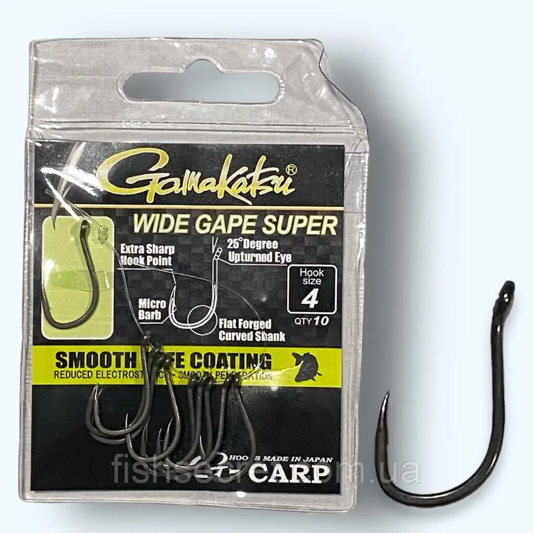Гачкі коропові Gamakatsu G-Carp Wide Gape Super 4