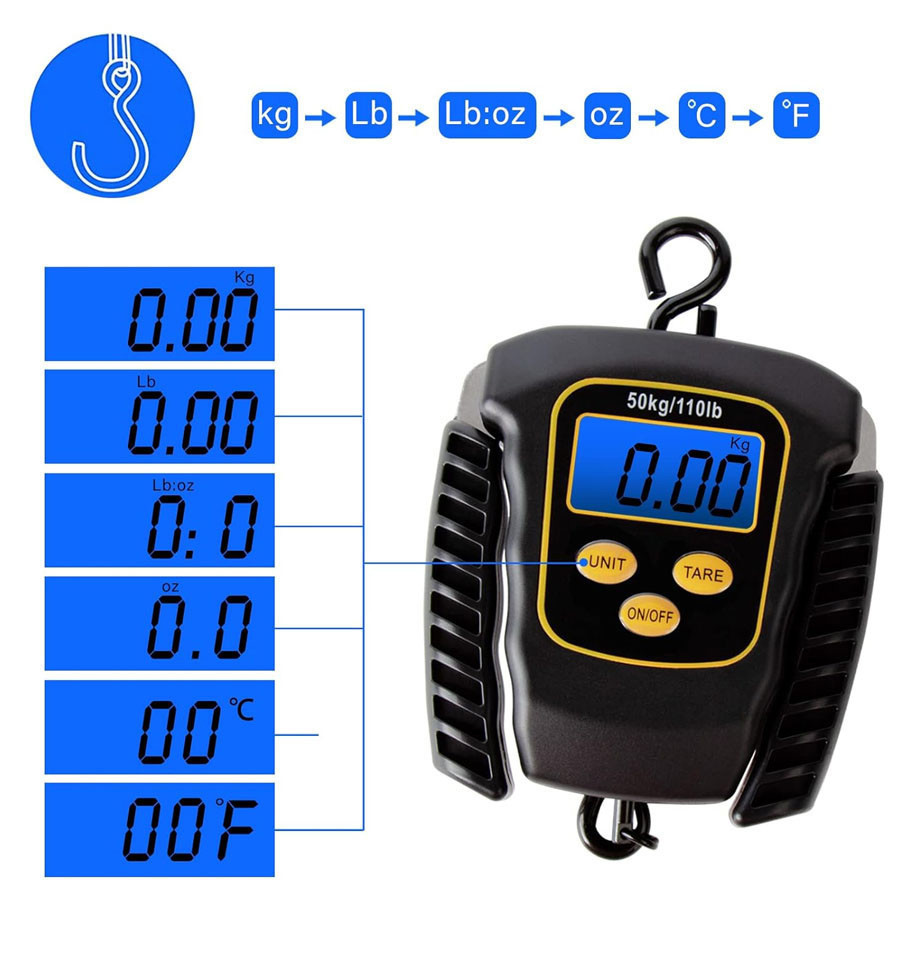Електронні рибальські ваги із розсувними ручками World4Carp T-Line Sliding Digital Scales, 50kg
