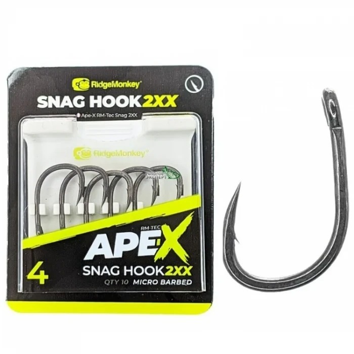 Гачки Ridge Monkey Ape-X Snag Hook 2XX Barbed 6