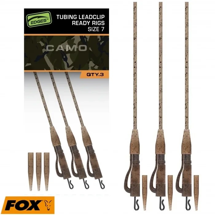 Безпечна кліпса Fox Edges Camo Tubing Leadclip Ready Rigs Size 7 3pcs
