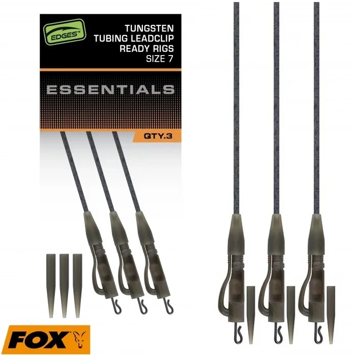 Безпечна кліпса Fox Edges Tungsten Tubing Leadclip Ready Rigs Size 7 3pcs