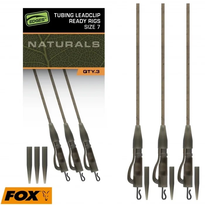Безпечна кліпса Fox Edges Naturals Tubing Leadclip Ready Rigs Size 7 3pcs