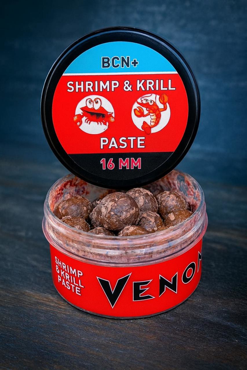 Насадочні бойли в пасті Feedermania Venom ShrImp & Krill Paste BCN 20 mm