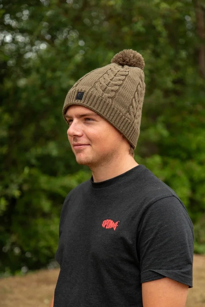 Шапка Fox Khaki Knitted Bobble