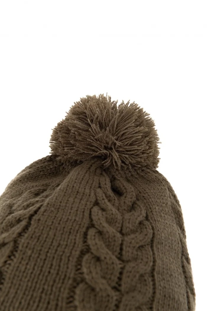 Шапка Fox Khaki Knitted Bobble