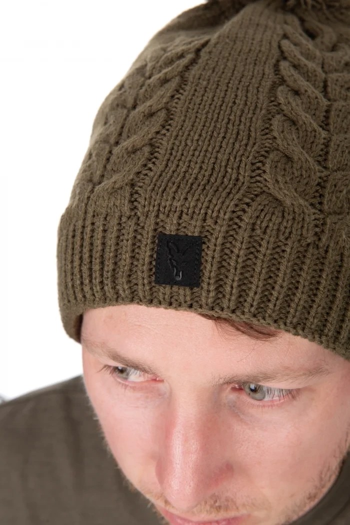 Шапка Fox Khaki Knitted Bobble
