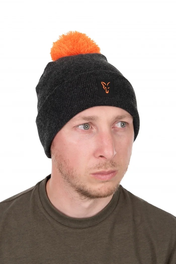 Шапка Fox Collection Bobble Hat Black / Orange
