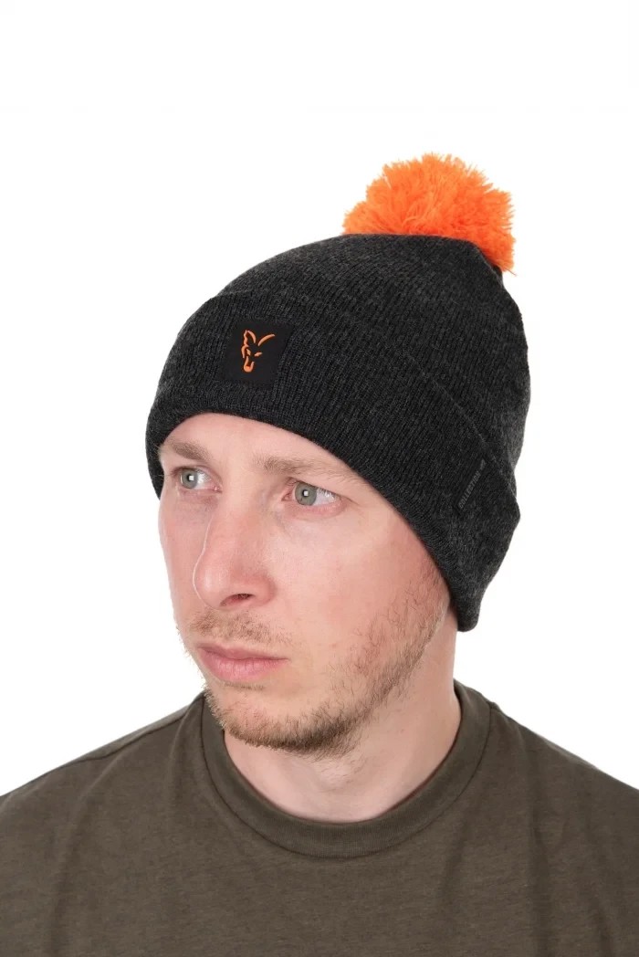 Шапка Fox Collection Bobble Hat Black / Orange