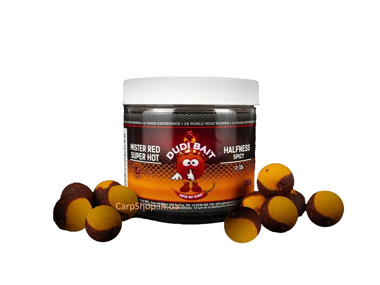 Бойли вафтерс Dudi Bait Mister Red Super Hot "Halfness" Spicy 20 мм