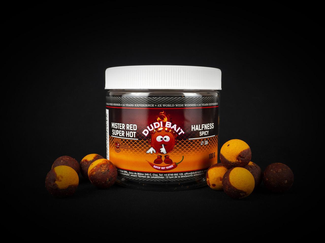 Бойли вафтерс Dudi Bait Mister Red Super Hot "Halfness" Spicy 20 мм