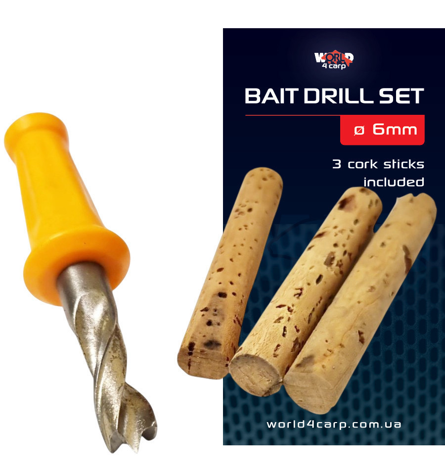 Набір пробкових паличок зі свердлом W4C BAIT DRILL SET 6 мм
