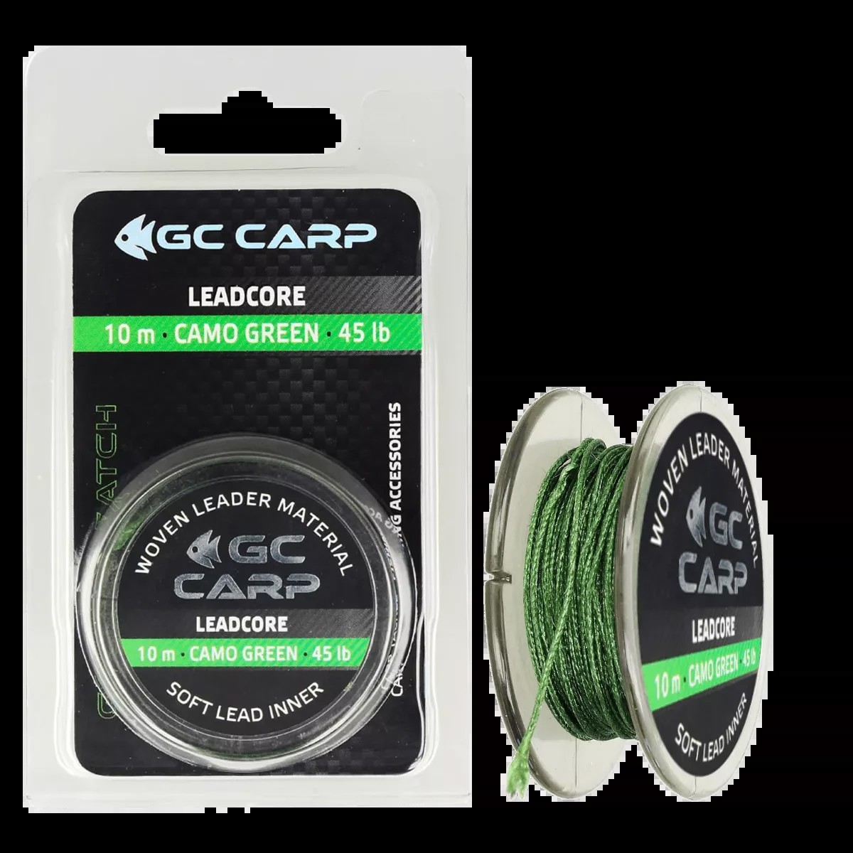 Лідкор зі свинцем Golden catsh G.Carp Leadcore 10м 50lb Caмo Green