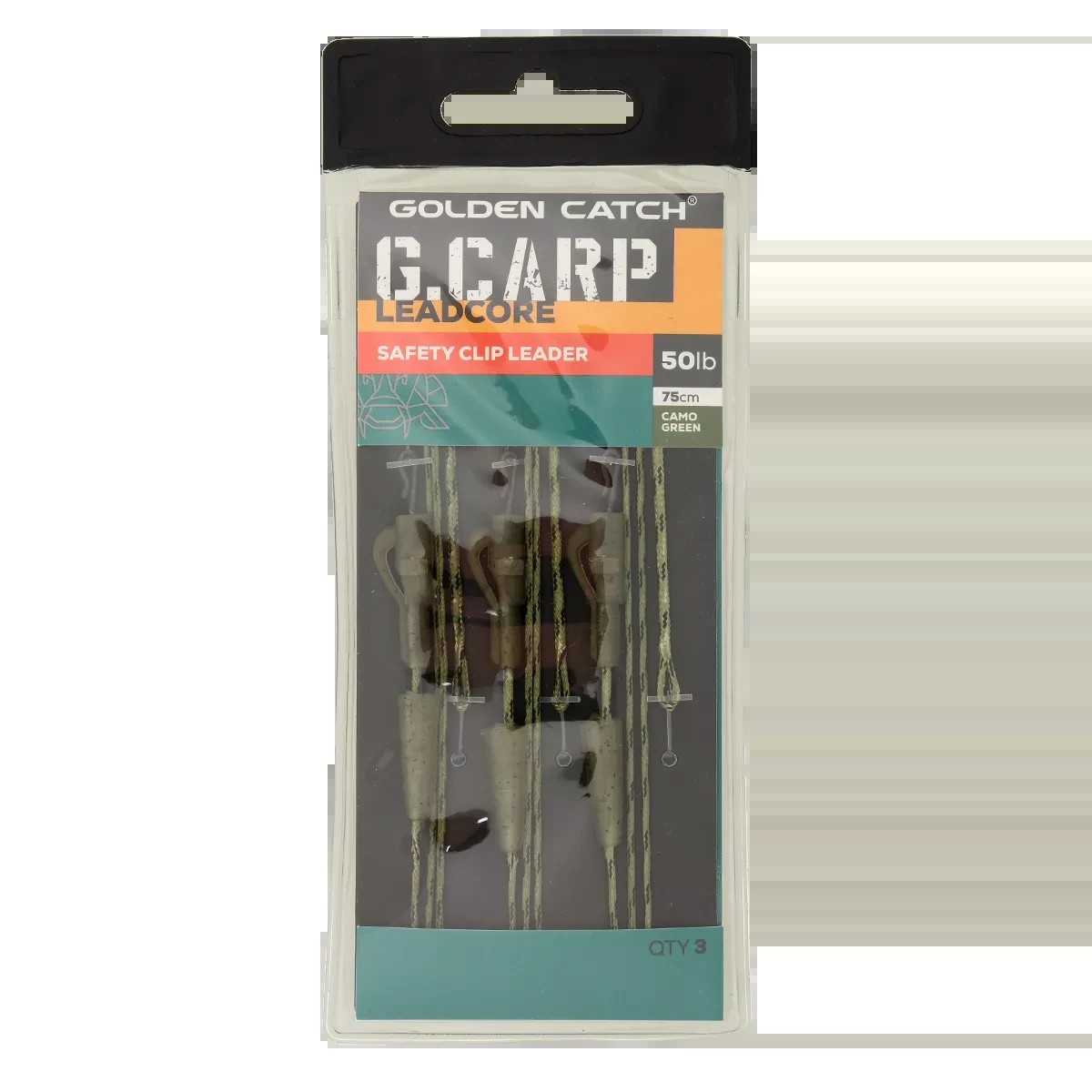 Оснащення коропове Golden catsh G.Carp Leadcore Safety Clip Leader 75см 50lb