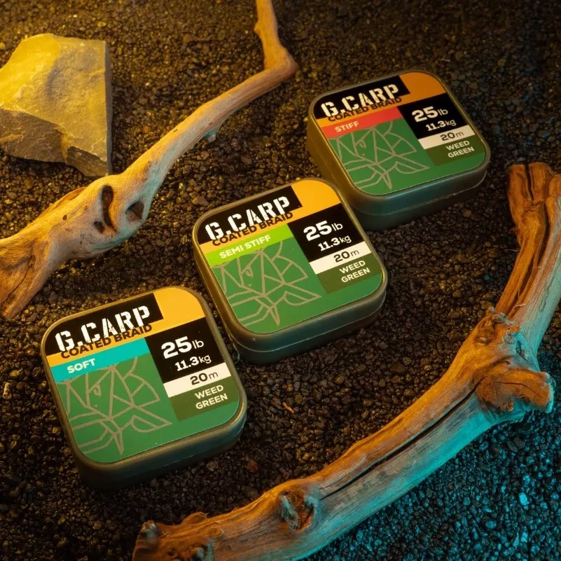 Повідковий матеріал в обплетенні GC G.Carp Coated Braid Soft 20м 15lb 6.8kg Weed Green