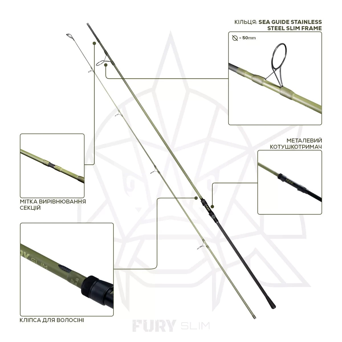 Вудилище коропове Golden catsh G.Carp Fury Slim 3.90м 3.5lb