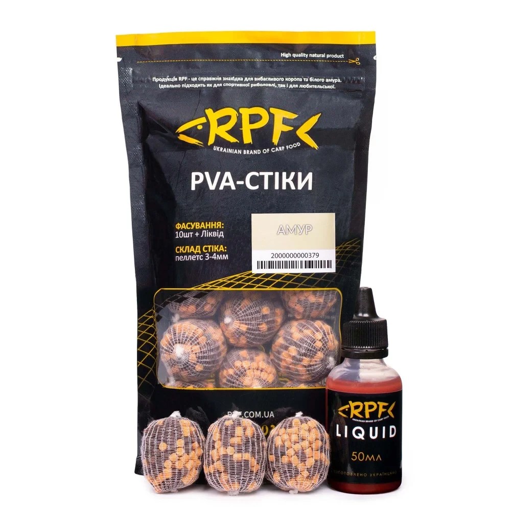 ПВА-стіки RPF Амур 20г (3–4мм) + 50мл ліквіду