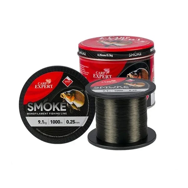 Коропова волосінь Carp Expert Smoke Dark Grey Teflon 1000 м 0.25 мм 9.1 кг