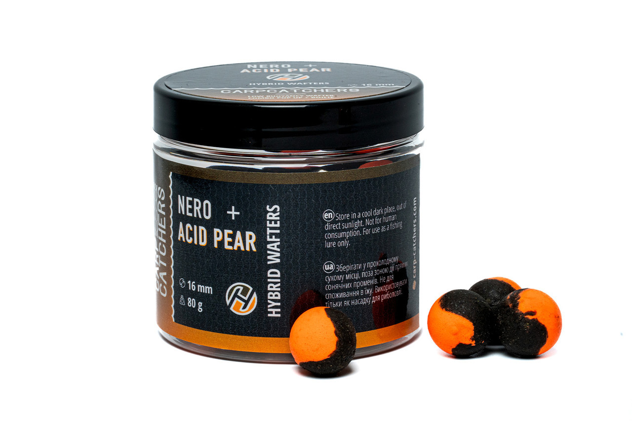 Бойли Hybrid Wafters Carp Catchers 16 мм 80 г NERO&Acid Pear