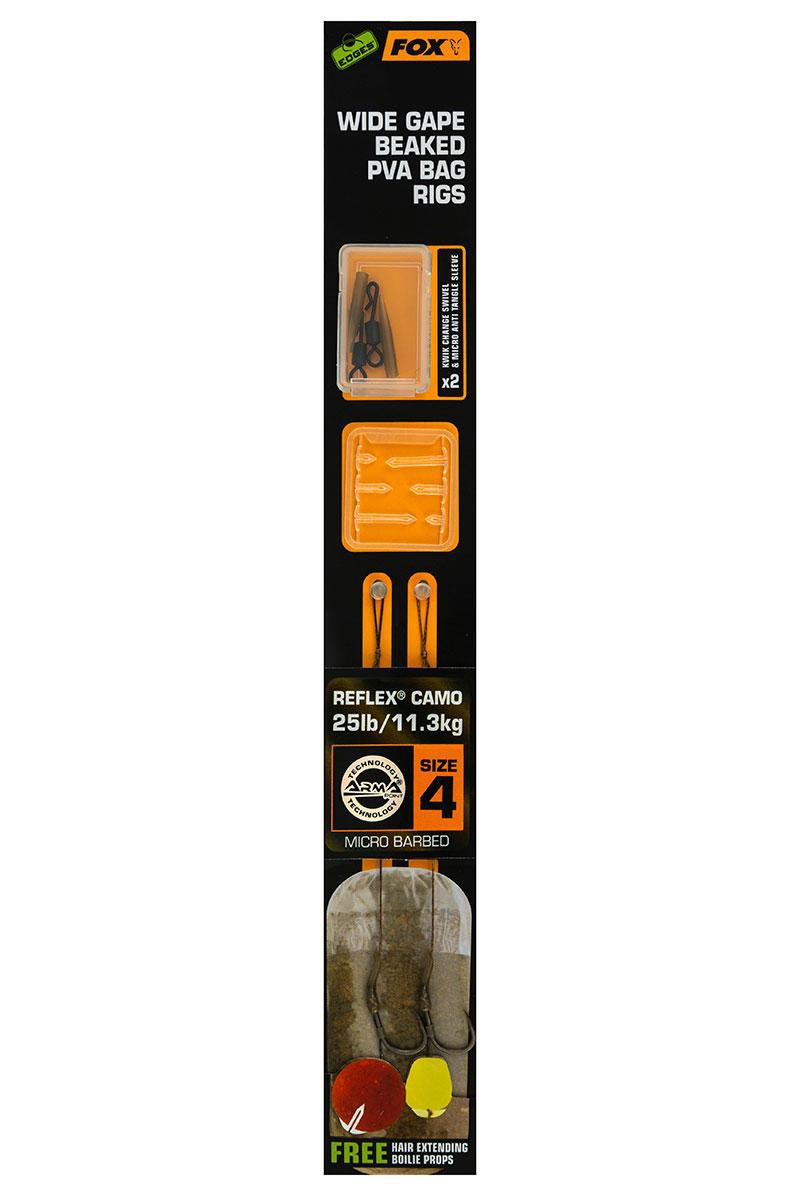 Готовий повідець Fox Edges Wide Gape Beaked PVA Bag Rigs Camo 20lb Size 8