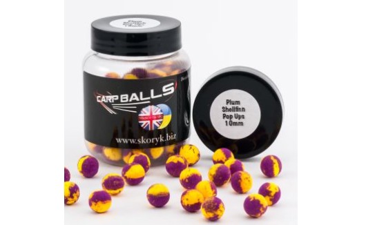 Бойли Carpballs Pop Ups Plum Shellfish 10 мм Слива Риба