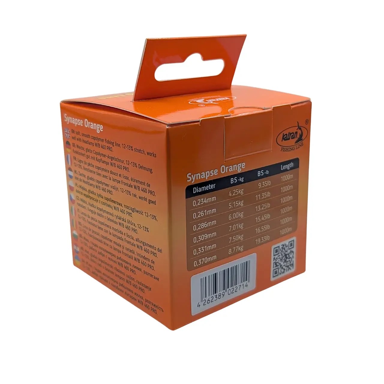 Леска Katran Synapse Orange 1000 m 0.370mm 8.77 kg 19.33 Lb