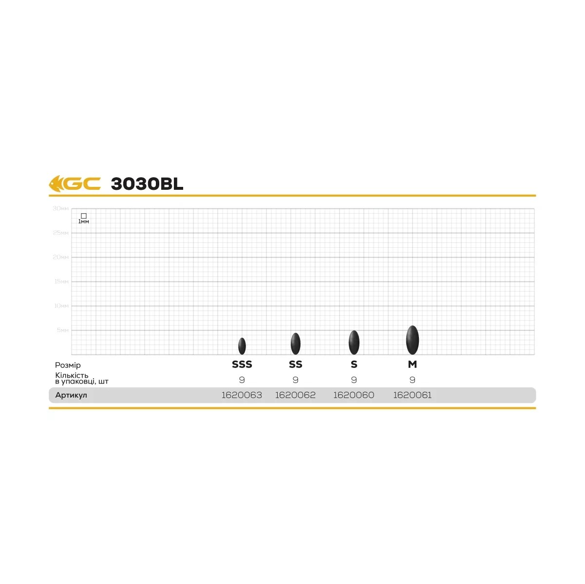 Стопор Golden Catch 3030BL №SS 9шт